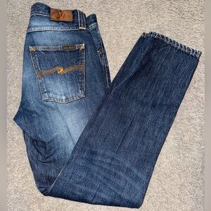 Nudie Jeans Dark Blue Straight Leg Denim